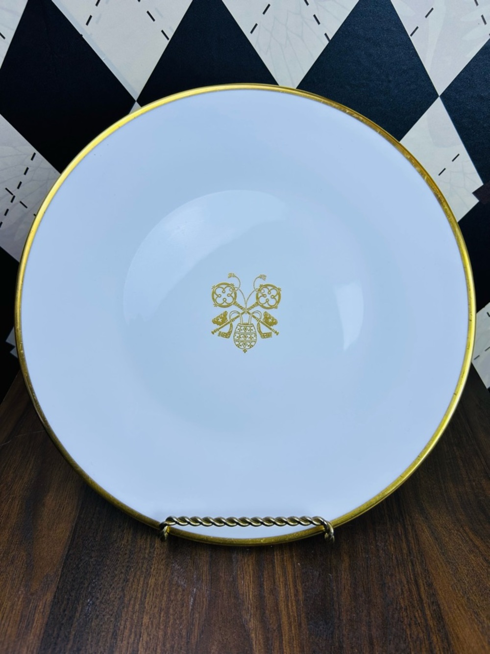 Pope John Paul II Visit 1983 Boehm Porcelain Vatican Charger Plate Gold Seal